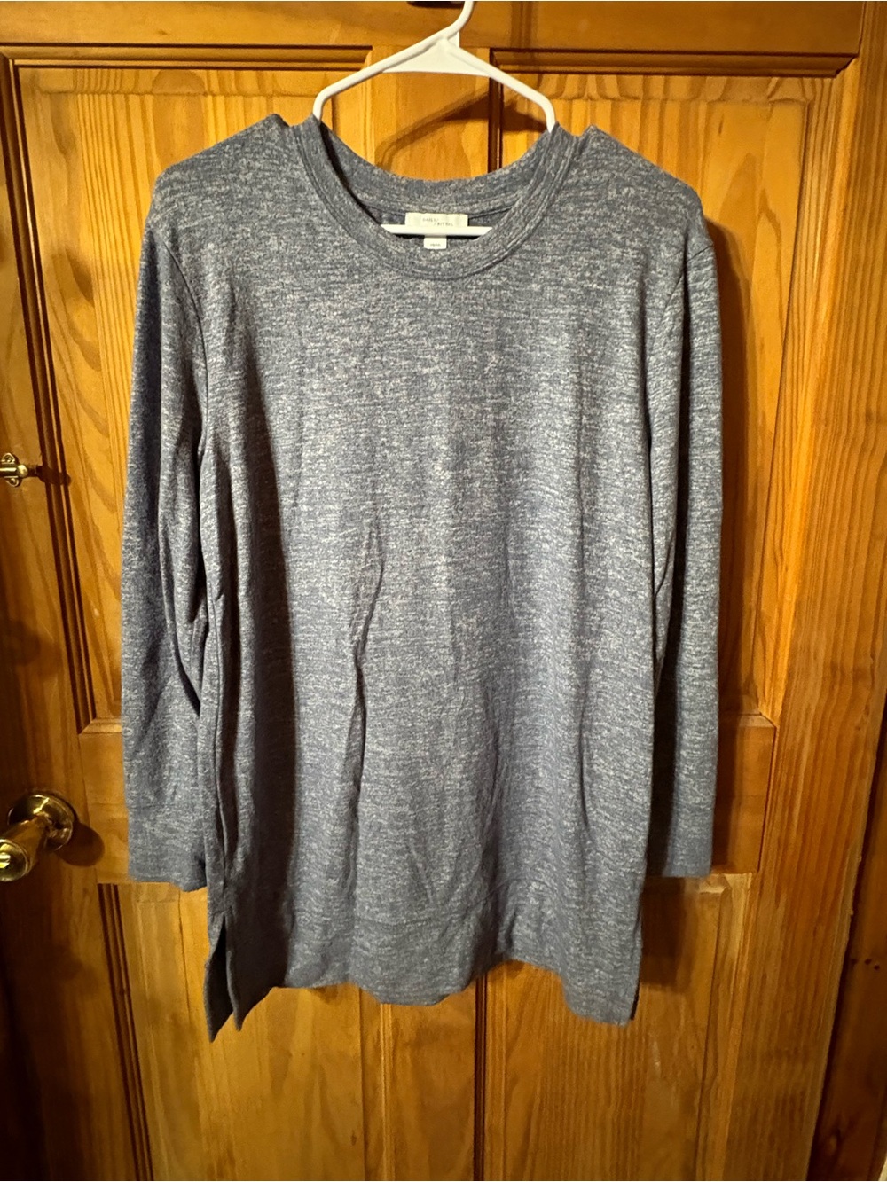 Daily Ritual Heathered Blue-Gray Crewneck Sweater Top